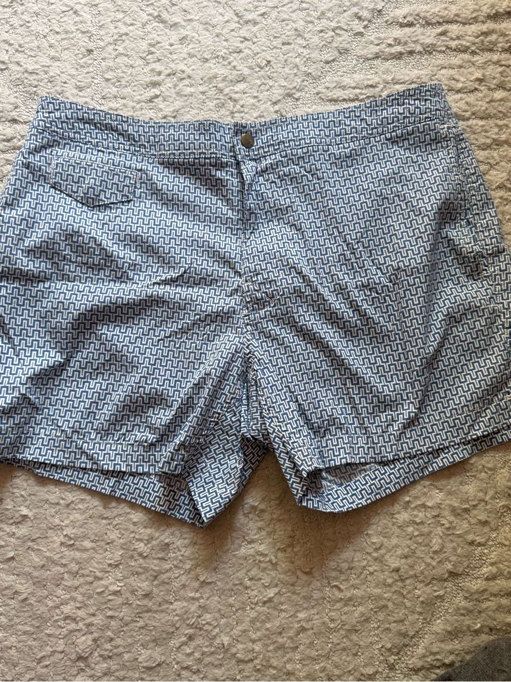 J. Crew 	5" STRETCH ECO POOL SHORT IN MAZE PRINT style K8385 size 34